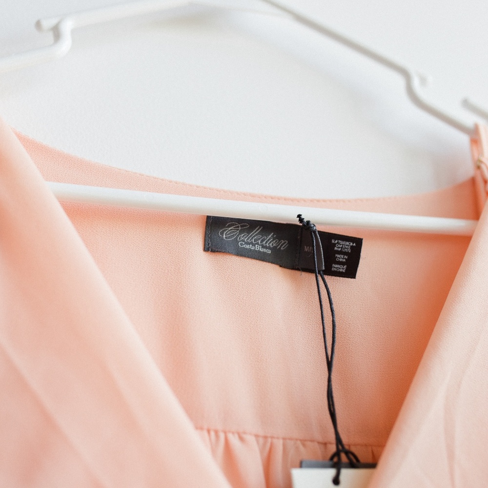 Costa Blanca Peach shirt dress sz. Medium - Picture 2 of 5